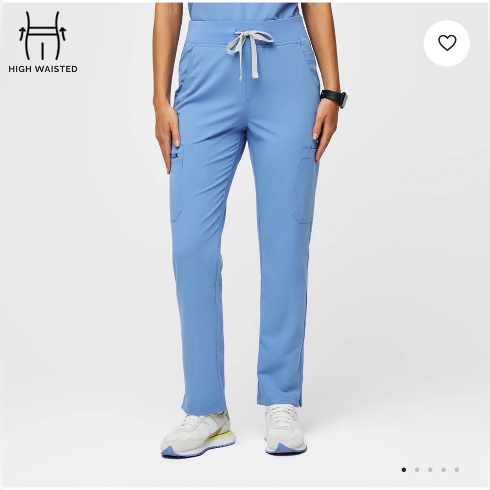 Figs | Yola Ceil Blue High Waisted Scrub Pants